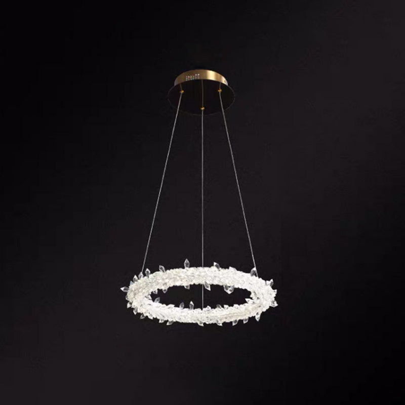 Ultra-Modern Circle Chandelier Lamp Crystal Pendant Lights - Rebooters