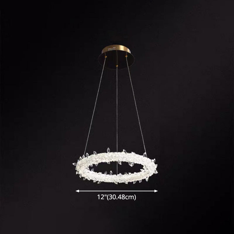 Ultra-Modern Circle Chandelier Lamp Crystal Pendant Lights - Rebooters