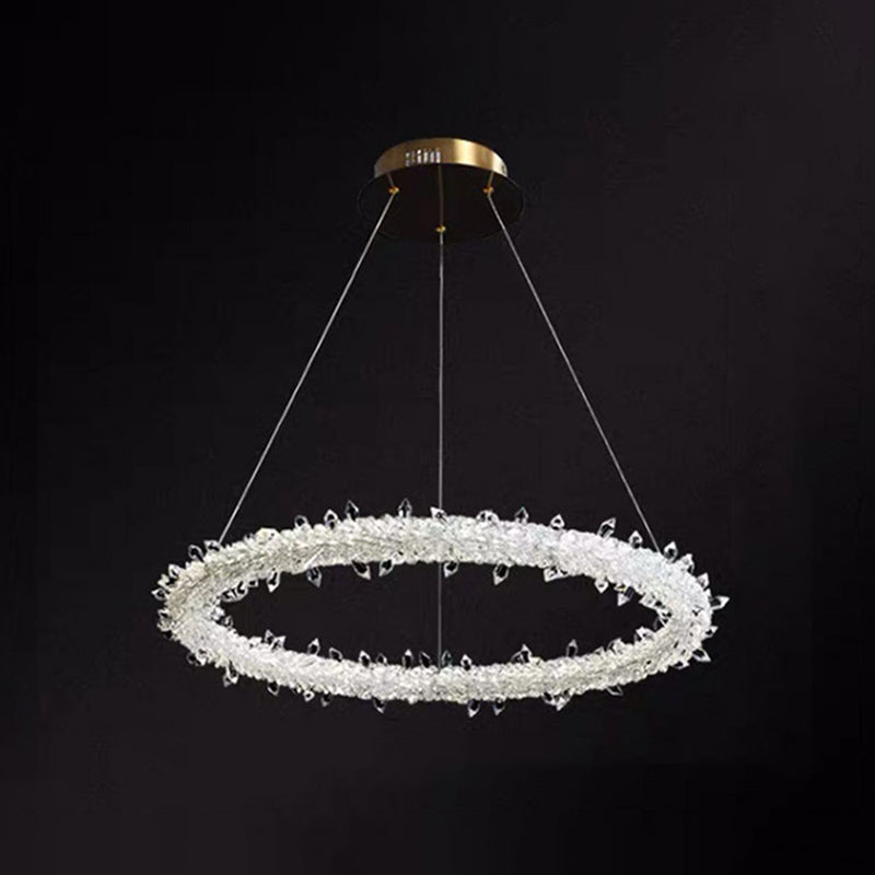 Ultra-Modern Circle Chandelier Lamp Crystal Pendant Lights - Rebooters