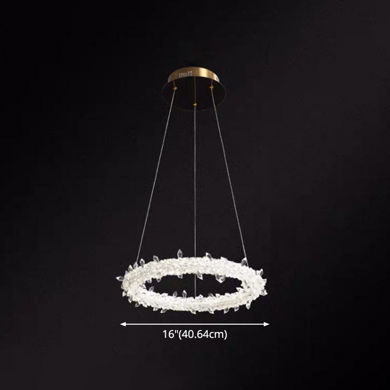 Ultra-Modern Circle Chandelier Lamp Crystal Pendant Lights - Rebooters