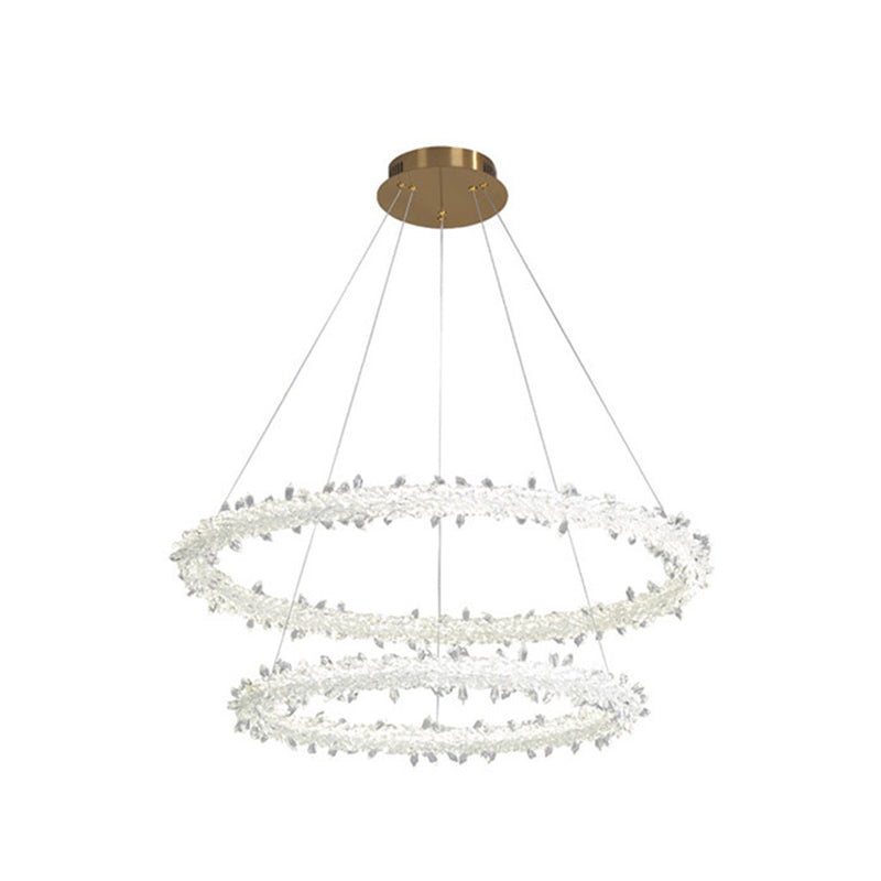 Ultra-Modern Circle Chandelier Lamp Crystal Pendant Lights - Rebooters