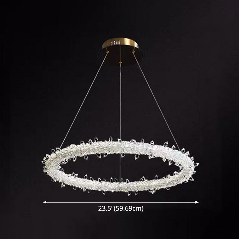 Ultra-Modern Circle Chandelier Lamp Crystal Pendant Lights - Rebooters