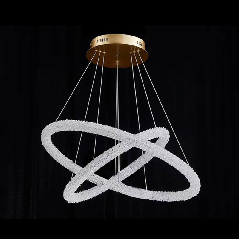 Ultra-Modern Circle Chandelier Lamp Crystal Pendant Lights - Rebooters