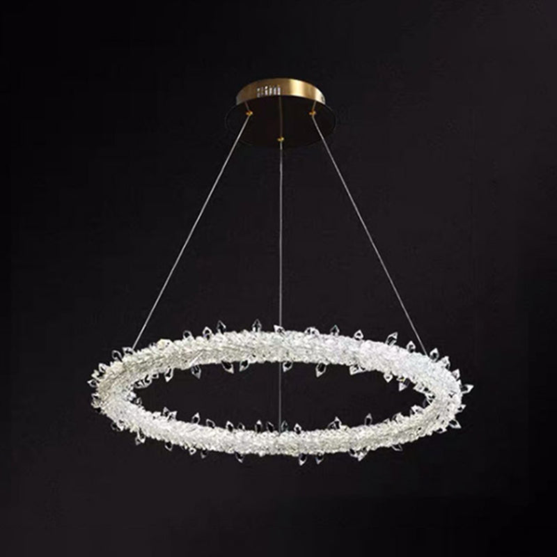 Ultra-Modern Circle Chandelier Lamp Crystal Pendant Lights - Rebooters