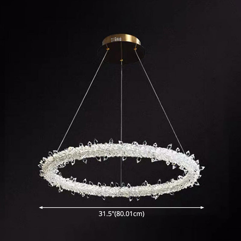 Ultra-Modern Circle Chandelier Lamp Crystal Pendant Lights - Rebooters