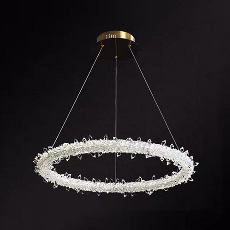 Ultra-Modern Circle Chandelier Lamp Crystal Pendant Lights - Rebooters