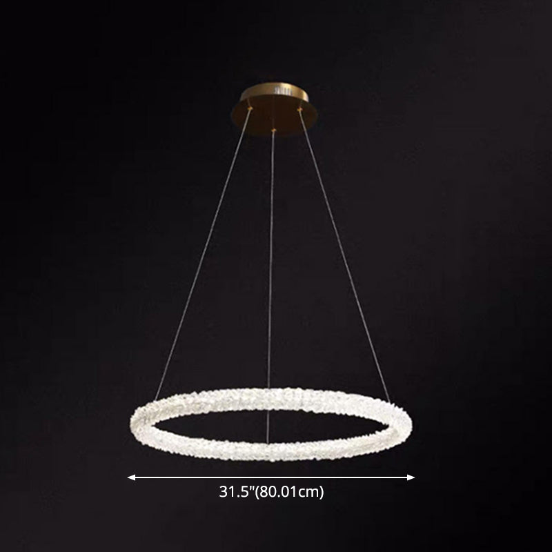 Ultra-Modern Circle Chandelier Lamp Crystal Pendant Lights - Rebooters