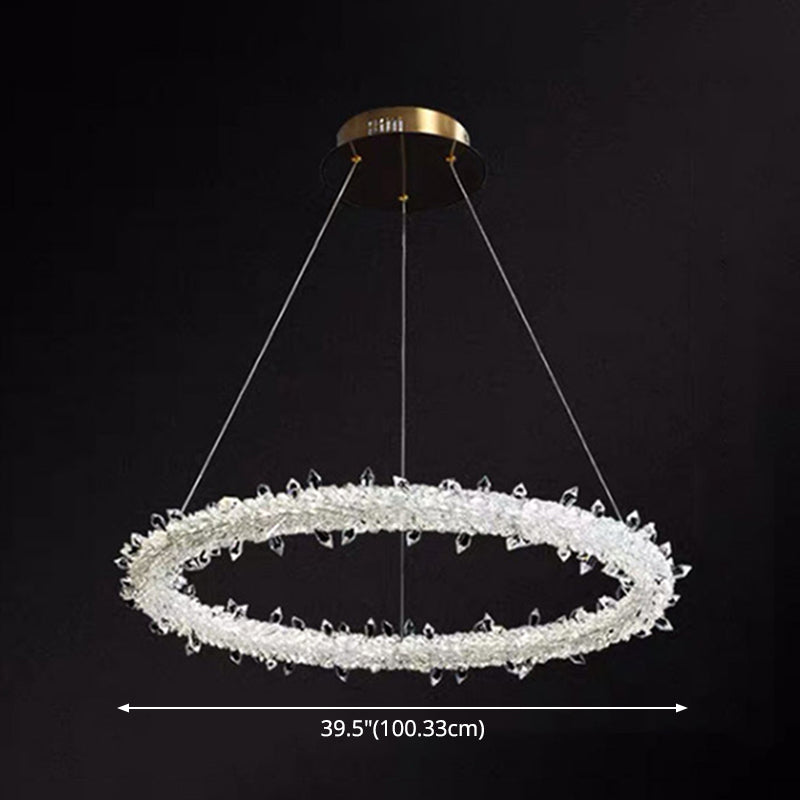 Ultra-Modern Circle Chandelier Lamp Crystal Pendant Lights - Rebooters