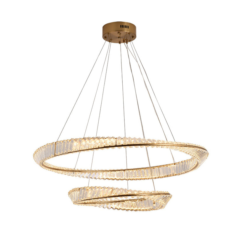 Contemporary Wave Chandelier Lighting Fixtures Crystal Pendant Ceiling Lights for Living Room - Rebooters
