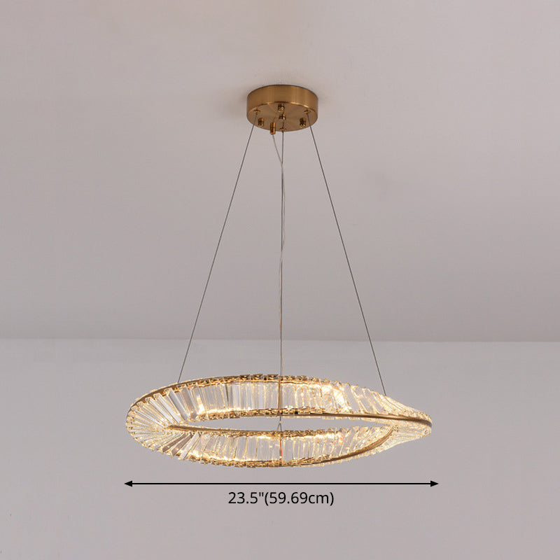 Contemporary Wave Chandelier Lighting Fixtures Crystal Pendant Ceiling Lights for Living Room - Rebooters