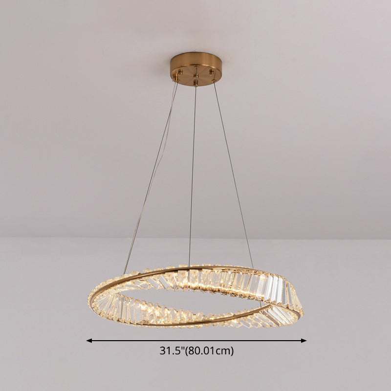 Contemporary Wave Chandelier Lighting Fixtures Crystal Pendant Ceiling Lights for Living Room - Rebooters