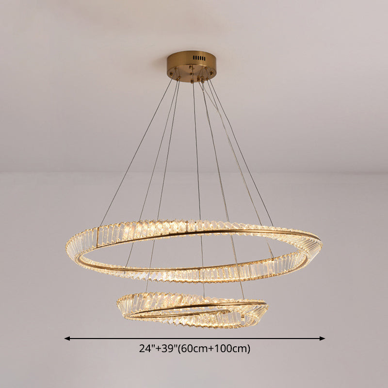 Contemporary Wave Chandelier Lighting Fixtures Crystal Pendant Ceiling Lights for Living Room - Rebooters
