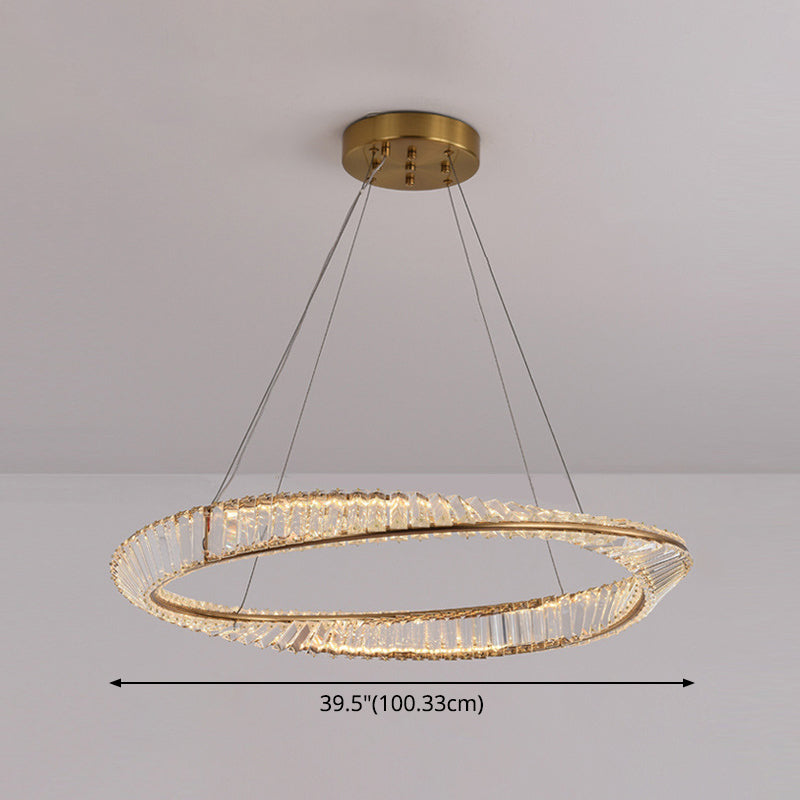 Contemporary Wave Chandelier Lighting Fixtures Crystal Pendant Ceiling Lights for Living Room - Rebooters