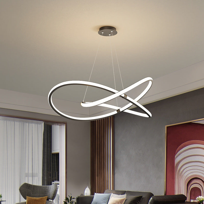 Ultra-Modern Twist Chandelier Metal Pendant Light for Living Room - Rebooters