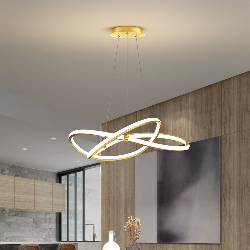 Ultra-Modern Twist Chandelier Metal Pendant Light for Living Room - Rebooters