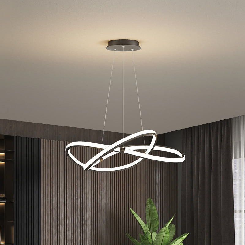 Ultra-Modern Twist Chandelier Metal Pendant Light for Living Room - Rebooters