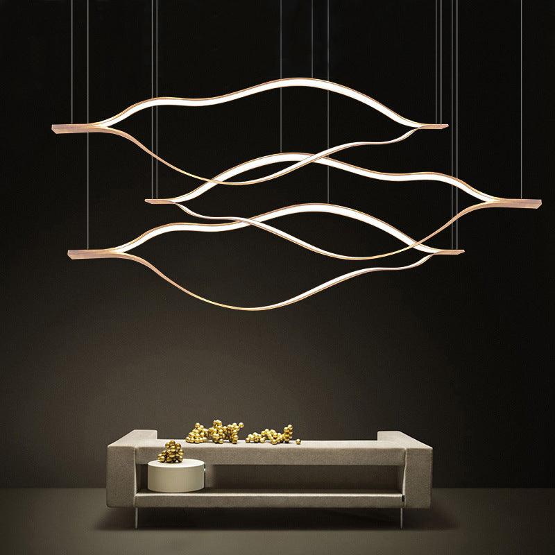 Modern Waving Chandelier Light Fixture Metal Pendant Lights - Rebooters