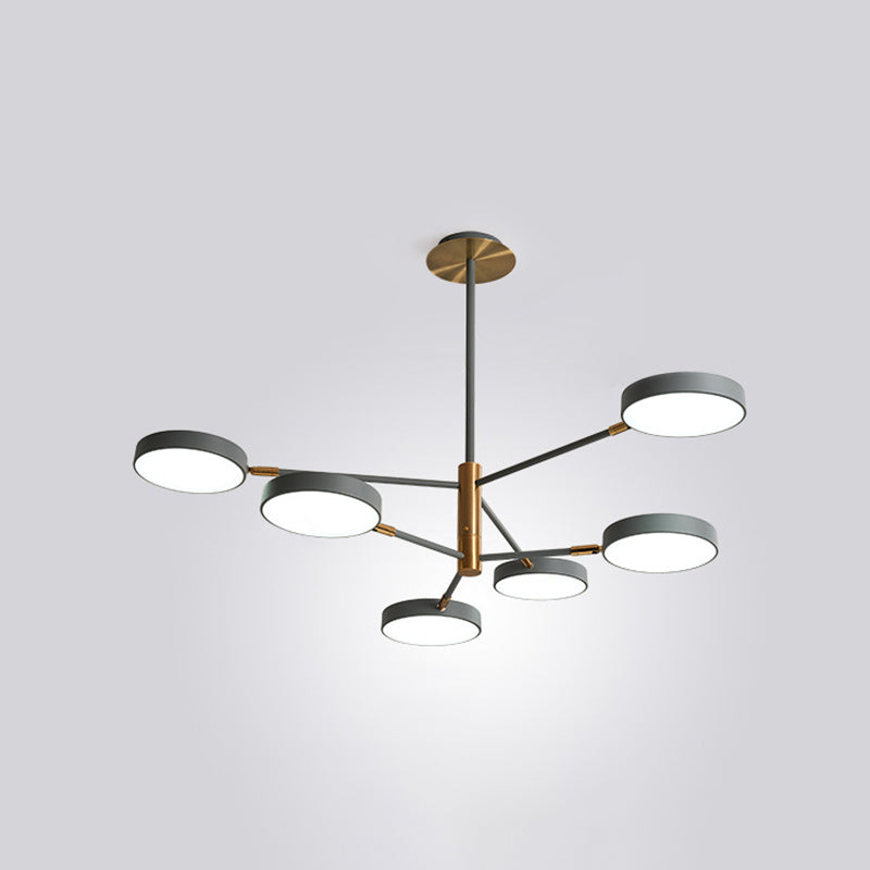 Ultra-Modern Rotating Chandelier Light Fixtures Metallic Hanging Ceiling Light - Rebooters