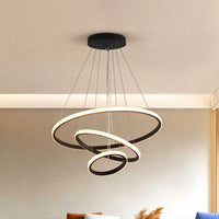 3 Rings Ceiling Pendant Light Simplicity Style Metal LED Fixture - Rebooters