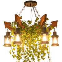 Arrow Shape Coffee Shop Chandelier Lighting Fixture Coastal Wood Hanging Ceiling Light - Rebooters