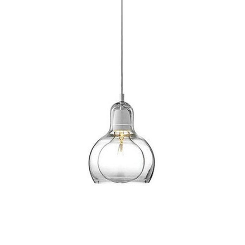 1 Light Pendant Lighting Fixtures Contemporary Gourd Glass - Rebooters