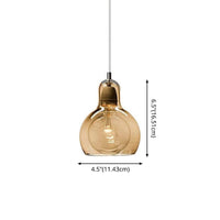 1 Light Pendant Lighting Fixtures Contemporary Gourd Glass - Rebooters