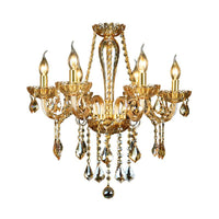 6 Heads Gold Glass Hanging Ceiling Light Chandelier Lighting - Rebooters