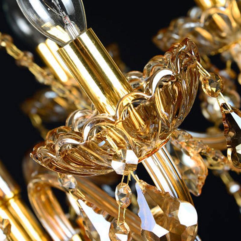 6 Heads Gold Glass Hanging Ceiling Light Chandelier Lighting - Rebooters