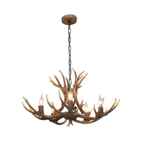 5 Lights Resin Chandelier Lamp Classic Antler Dining Room Light - Rebooters