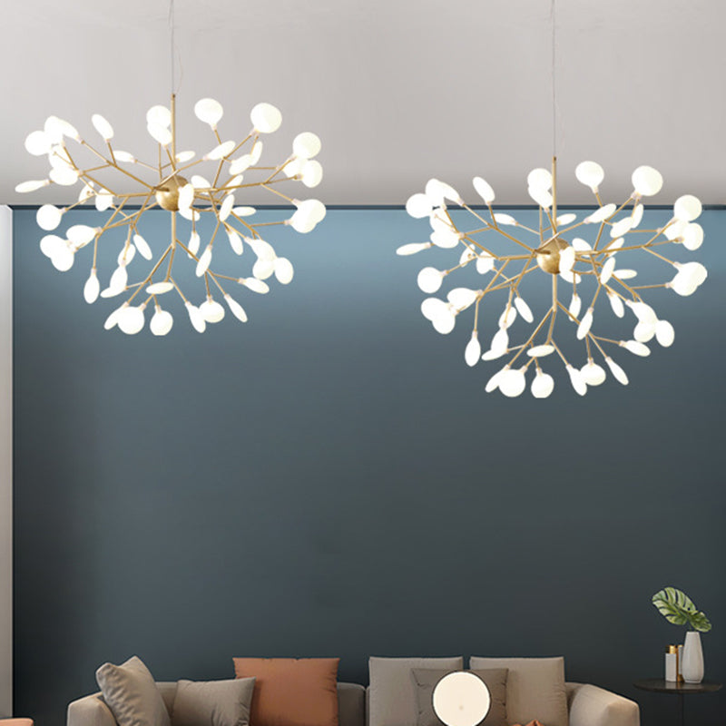 Modern Firefly Style Chandelier Light Frosted Acrylic Lampshade Ceiling Hang Lamp - Rebooters