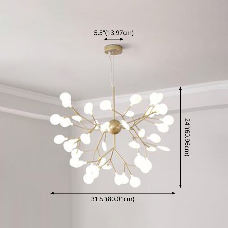 Modern Firefly Style Chandelier Light Frosted Acrylic Lampshade Ceiling Hang Lamp - Rebooters