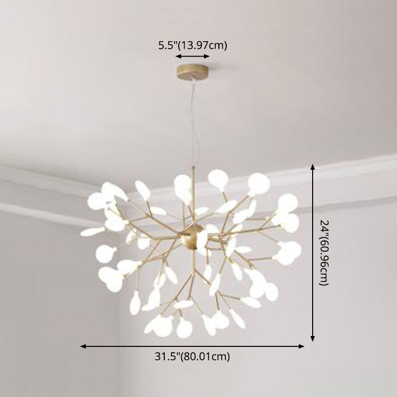 Modern Firefly Style Chandelier Light Frosted Acrylic Lampshade Ceiling Hang Lamp - Rebooters