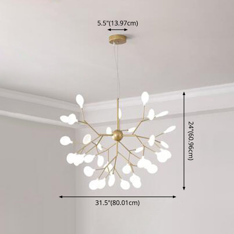 Modern Firefly Style Chandelier Light Frosted Acrylic Lampshade Ceiling Hang Lamp - Rebooters