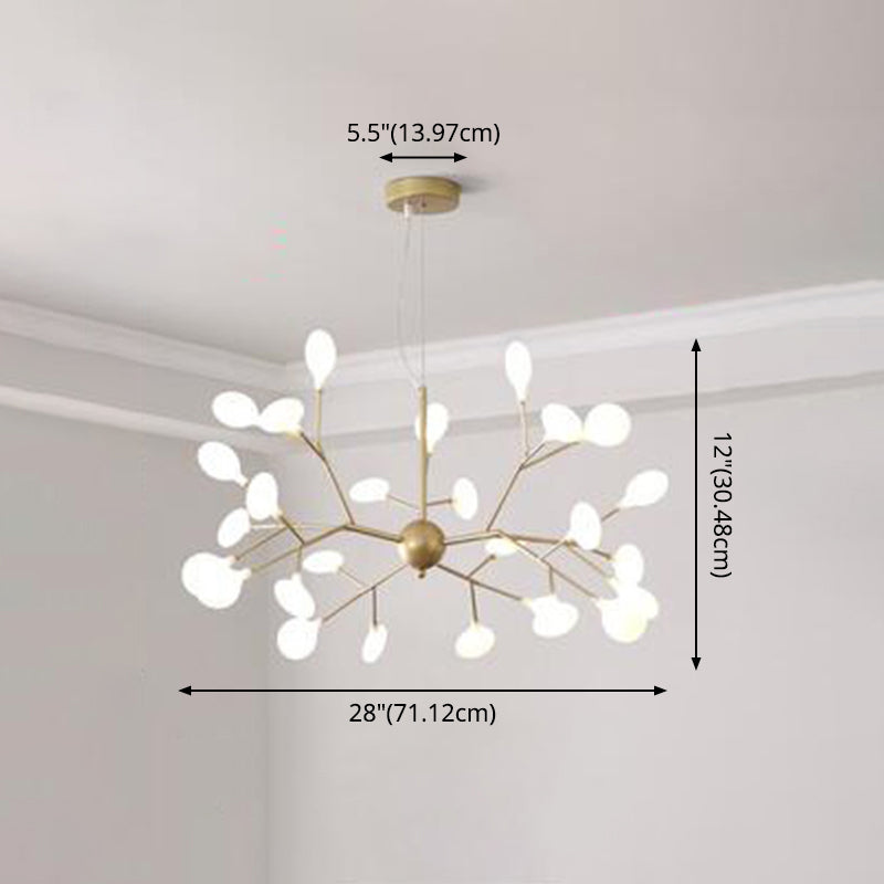 Modern Firefly Style Chandelier Light Frosted Acrylic Lampshade Ceiling Hang Lamp - Rebooters