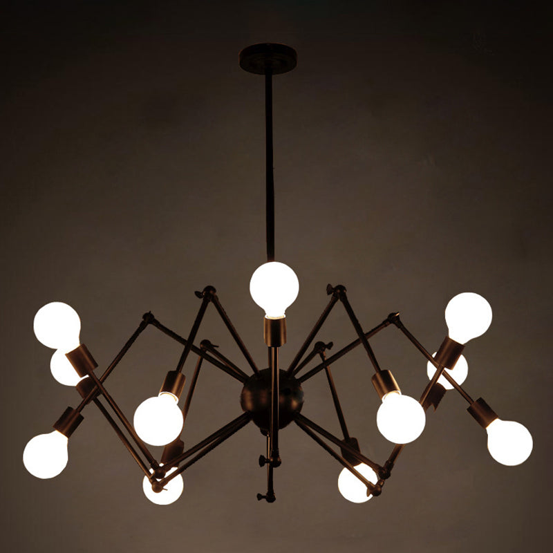 Black Retro Industrial Style Chandelier Light Pendant - Rebooters