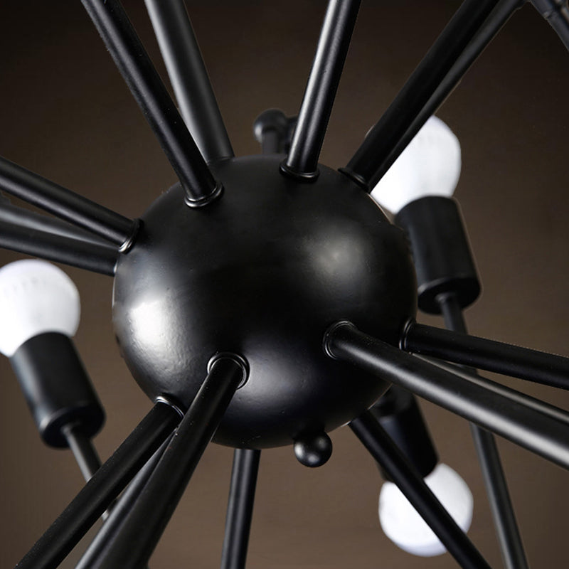 Black Retro Industrial Style Chandelier Light Pendant - Rebooters