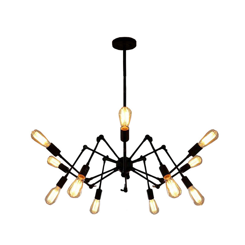 Black Retro Industrial Style Chandelier Light Pendant - Rebooters