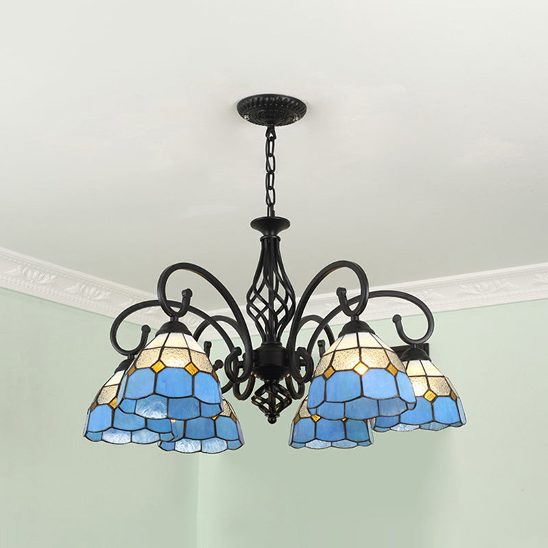 Stained Glass Tiffany Chandelier Light Living Room Ceiling Hanging Light - Rebooters