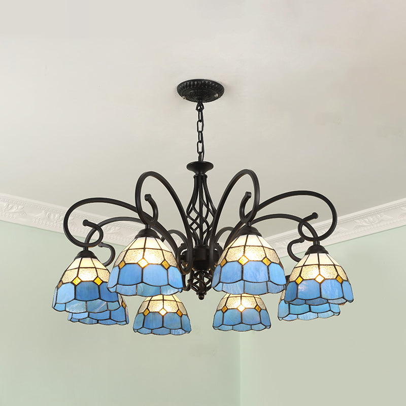 Stained Glass Tiffany Chandelier Light Living Room Ceiling Hanging Light - Rebooters