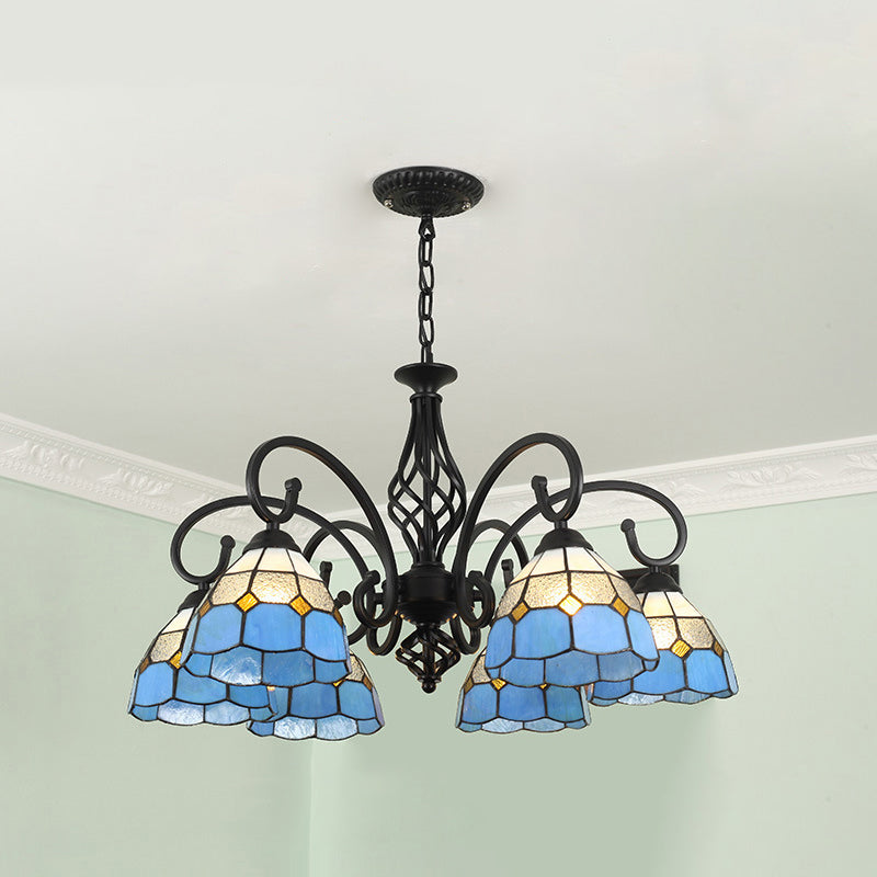 Stained Glass Tiffany Chandelier Light Living Room Ceiling Hanging Light - Rebooters