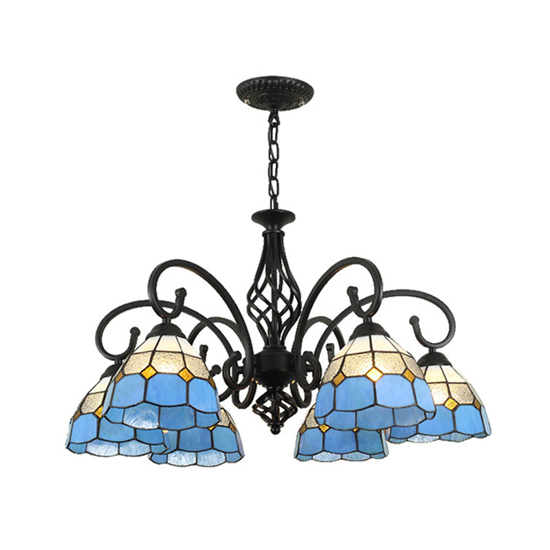 Stained Glass Tiffany Chandelier Light Living Room Ceiling Hanging Light - Rebooters