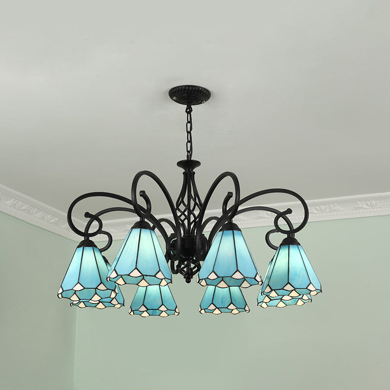 Stained Glass Tiffany Chandelier Light Living Room Ceiling Hanging Light - Rebooters