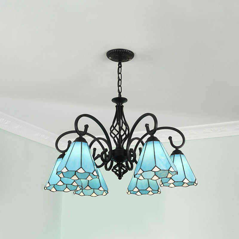 Stained Glass Tiffany Chandelier Light Living Room Ceiling Hanging Light - Rebooters