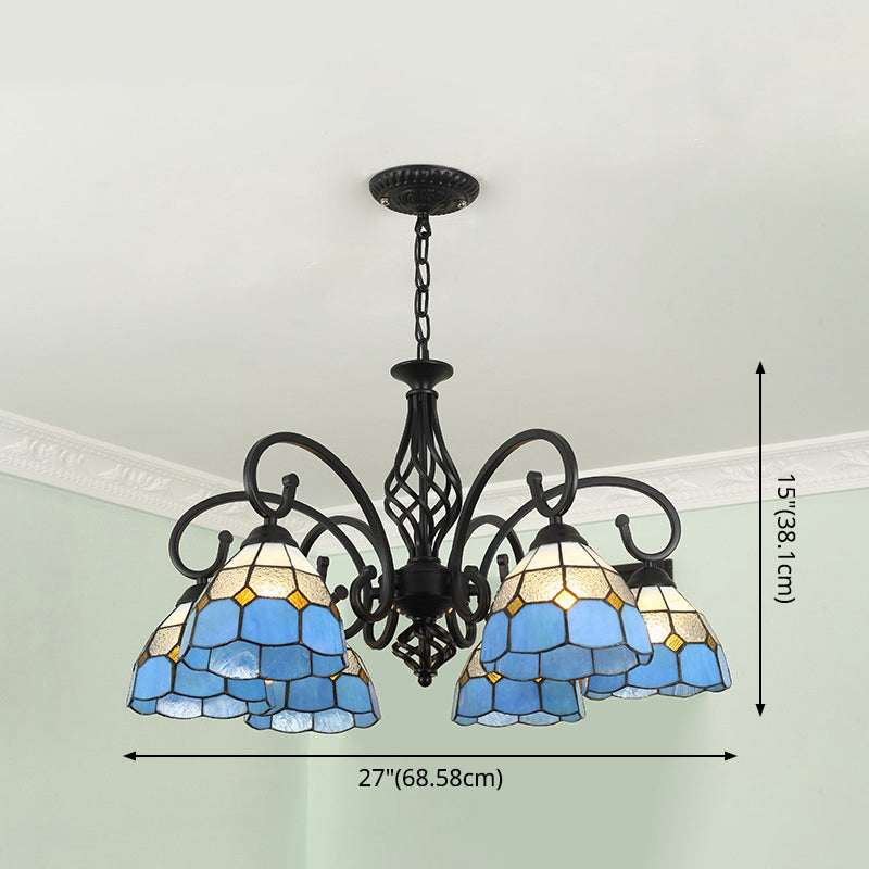 Stained Glass Tiffany Chandelier Light Living Room Ceiling Hanging Light - Rebooters