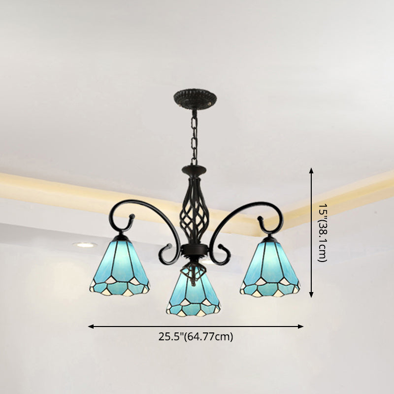 Stained Glass Tiffany Chandelier Light Living Room Ceiling Hanging Light - Rebooters