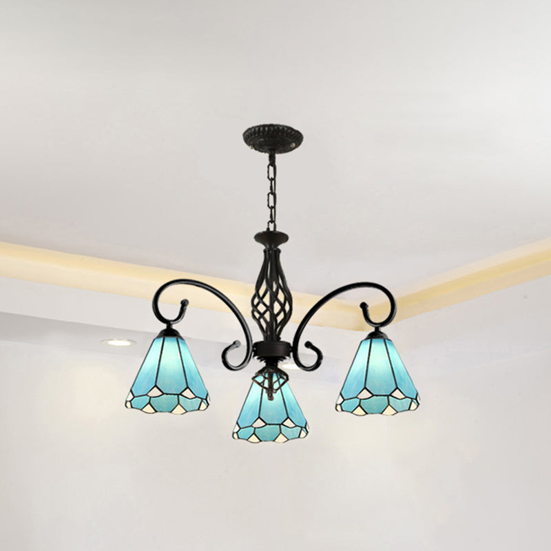 Stained Glass Tiffany Chandelier Light Living Room Ceiling Hanging Light - Rebooters