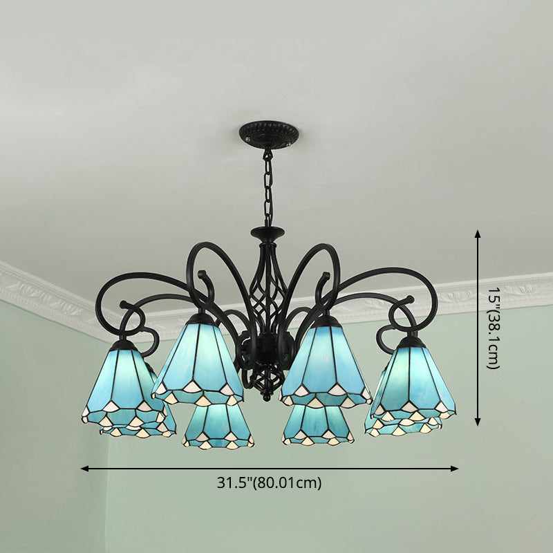 Stained Glass Tiffany Chandelier Light Living Room Ceiling Hanging Light - Rebooters