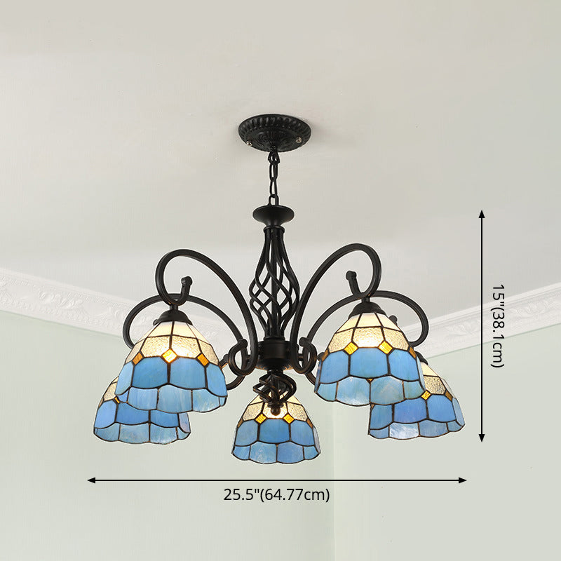 Stained Glass Tiffany Chandelier Light Living Room Ceiling Hanging Light - Rebooters