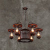 Wrought Iron Large Cage Chandelier Industrial Style Light Fixtures - Rebooters