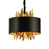 4 Lights Fabric Chandelier Lamp Country Black Round Dining Room - Rebooters